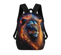 sinyumoney Flaming Lion Artwork -4 Children's School Backpack Fashion Casual Children's Backpacks 3D Printed School Bags Boy Large Backpack 17inch