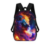 sinyumoney Flaming Lion Artwork -7 3D Printed School Bag Children's School Backpack Schoolbags Travel Backpacks Casual Fashion Bag for Kids School Students 17inch