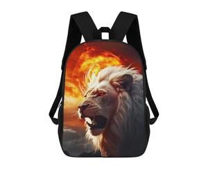 sinyumoney Flaming Lion Majesty -2 Backpack School Water Resistant Travel Backpack Computer Bag for Girls Boys Teenage 17inch