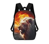 sinyumoney Flaming Lion Majesty -2 Children's Backpacks School 3D Printed Bag Bookbag for Kids Travel Rucksacks Boy Girl Book Bags Kids School Bag 17inch