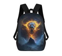 sinyumoney Flaming Lion Mountain Poster Rucksack Water Resistant Computer Rucksack for Camping Outdoor Adventures And Daily Travel 17inch