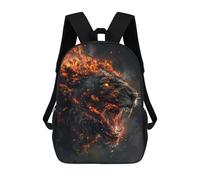 sinyumoney Flaming Lion Roar -5 Rucksack Water Resistant Travel Backpack Computer Bag for Teenage Girls Boys Women Men 17inch