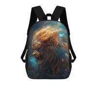 sinyumoney Flaming Lion's Roar -1 3D Printed Children's School Backpack for Kids High Capacity Travel Rucksacks Book Bags Kids School Bag Back Pack 17inch