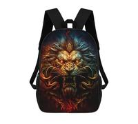 sinyumoney Flaming Lion's Roar Backpack School Bag Secondary Causal Travel High School Bags for Campus Outdoor Travel Sports 17inch