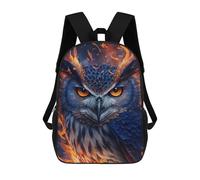 sinyumoney Flaming Owl Art Print Rucksack Water Resistant Travel Backpack Computer Bag for Teenage Girls Boys Women Men 17inch