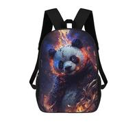 sinyumoney Flaming Panda Art Print School Backpack Fashion Stationery Backpack Waterproof Casual Daypacks for Men/Women 17inch