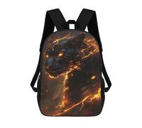 sinyumoney Flaming Panther Art Print School Backpack Lightweight Schoolbag Dayback Bookbag College for Camping Outdoor Adventures And Daily Travel 17inch