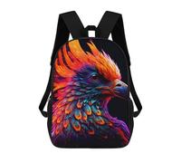 sinyumoney Flaming Phoenix Artwork -5 Backpacks Kids School Backpack School Bag 3D Printed School Bag for Boys Elementary And Middle School Students 17inch