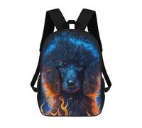 sinyumoney Flaming Poodle Art Print -1 Backpack School Backpack Kids School Bag Large Capacity Kids Backpack for School Rucksack 3D Book Bag Gifts for Kids 17inch