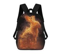 sinyumoney Flaming Rabbit Art Print Kids Backpack, Backpack School Bag, Backpacks Kids School 3D Printed School Bags for Elementary And Middle School Students Teens Birthday Gift 17inch
