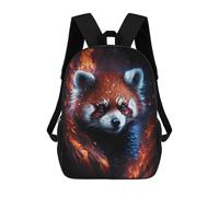 sinyumoney Flaming Red Panda Art Print School Bags Lightweight Schoolbag Dayback Bookbag College for Boys/Girls/Teenagers 17inch