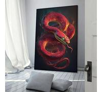sinyumoney Flaming Red Serpent Artwork Canvas Artwork for Wall for Bedroom Office Bathroom Decor Picture for Wall 12x18inch(30x45cm)