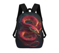 sinyumoney Flaming Red Serpent Artwork School Bags School Secondary High School College Backpack Travel for Boys/Girls/Teenagers 17inch