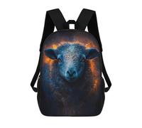 sinyumoney Flaming Sheep Art Print 3D Printed 17 Inch School Backpack Children's Backpacks 3D Printed Cool Knapsack for Boys Elementary And Middle
