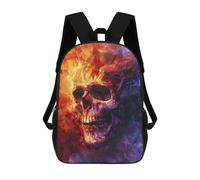 sinyumoney Flaming Skull Art Print Backpack School Computer Rucksack for School/Work/Travel- Perfect for Travel, Work And Daily Use 17inch