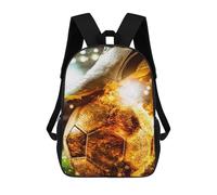 sinyumoney Flaming Soccer Kick Artwork Backpack 3D Print Kids Bag Elementary Students Daypack Lightweight School Bag for Children Girls Boys Nursery Lunch Pack 17inch