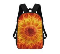 sinyumoney Flaming Sunflower Art Print Backpack School Water Resistant Travel Backpack Computer Bag - Perfect for Travel, Work And Daily Use 17inch