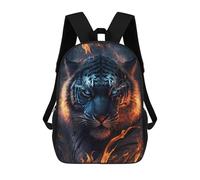 sinyumoney Flaming Tiger Art Print School Backpack Lightweight Schoolbag Dayback Bookbag College for Camping Outdoor Adventures And Daily Travel 17inch