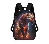 sinyumoney Flaming Tiger Artwork -13 School Backpack Water Resistant Computer Rucksack for Teenage Girls Boys Women Men 17inch