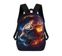 sinyumoney Flaming Tiger Artwork -14 Kids Backpack Girls 3D School Bags, Children's Rucksack Toddler Schoolbag,Casual Daypacks Fashion Bookbag Bag 17inch