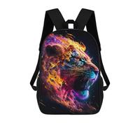 sinyumoney Flaming Tiger Artwork -15 Rucksacks 3D Printed Children Backpacks Fashion Casual Daypack Cute Travel Bags Outdoor Casual Daypack for Boy And Girl 17inch