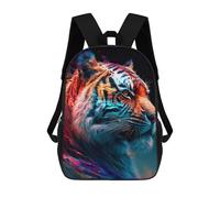 sinyumoney Flaming Tiger Artwork -3 Backpack School Bag Lightweight Casual Daypack School Backpacks for Girl, Teen Girls 17inch