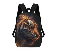 sinyumoney Flaming Tiger Portrait -10 Kids Backpacks Children Bag,Anime Bag,Large Capacity Kids Backpack, 3D Printed Children's,Student Schoolbag,Kids Boys Girls School Bag 17inch