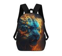 sinyumoney Flaming Tiger Portrait -13 School Backpack Rucksack Casual Daypacks School Work Travel Bag for Men, Women & Teenage Boys 17inch