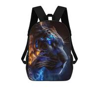 sinyumoney Flaming Tiger Portrait -15 School Backpack Rucksack Casual Daypacks School Work Travel Bag for Men, Women & Teenage Boys 17inch