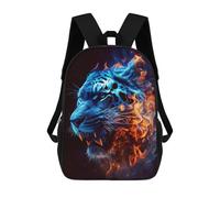 sinyumoney Flaming Tiger Portrait -17 Rucksack Lightweight Casual Daypack School Backpacks for School/Work/Travel 17inch