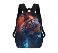 sinyumoney Flaming Tiger Portrait -18 3D Printed School Bag Children's School Backpack Schoolbags Travel Backpacks Casual Fashion Bag for Kids School Students 17inch