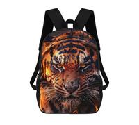 sinyumoney Flaming Tiger Portrait -20 Backpacks, Kids Backpack Student School Bag 3D Printed Travel Backpacks Fashion Accessory Backpack Children Waterproof School Bags 17inch