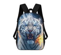 sinyumoney Flaming Tiger Portrait -21 Backpack 3D Print Kids Bag Elementary Students Daypack Lightweight School Bag for Children Girls Boys Nursery Lunch Pack 17inch