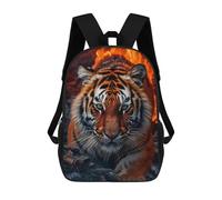 sinyumoney Flaming Tiger Portrait -22 Backpack School Fashion Stationery Backpack Waterproof Casual Daypacks for Men, Women & Teenage Boys 17inch