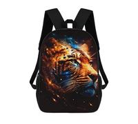 sinyumoney Flaming Tiger Portrait -4 Kids Backpack, Kids School Bag 3D Printed School Backpacks for Boys And Teenager School Students 17inch