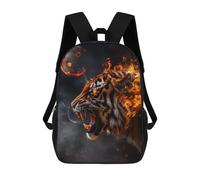 sinyumoney Flaming Tiger Roar -1 School Backpack Lightweight Schoolbag Dayback Bookbag College for Camping Outdoor Adventures And Daily Travel 17inch