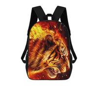 sinyumoney Flaming Tiger Roar Backpack 3D Print Kids Bag Elementary Students Daypack Lightweight School Bag for Children Girls Boys Nursery Lunch Pack 17inch