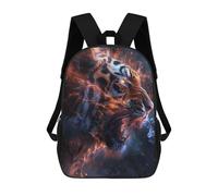 sinyumoney Flaming Tiger Roar Backpack School Rucksack Casual Daypacks School Work Travel Bag for Men, Women & Teenage Boys 17inch