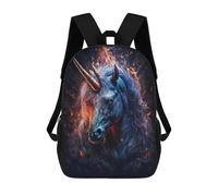 sinyumoney Flaming Unicorn Fantasy Art Backpack School Bag Lightweight Casual Daypack School Backpacks for School/Work/Travel 17inch