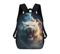 sinyumoney Flaming White Tiger Art Print School Backpack Water Resistant School Bag Business Backpack for Men/Women 17inch
