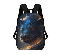 sinyumoney Flaming Wild Boar Art Print Backpack School Bag Lightweight Casual Daypack School Backpacks for School/Work/Travel 17inch