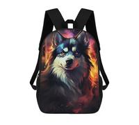 sinyumoney Flaming Wolf Art Print -2 School Backpack Water Resistant Travel Backpack Computer Bag for Men, Women & Teenage Boys 17inch