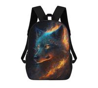 sinyumoney Flaming Wolf Art Print -5 Backpack School Bag Lightweight Casual Daypack School Backpacks for School/Work/Travel 17inch