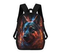 sinyumoney Flaming Wolf Art Print School Backpack Water Resistant Travel Backpack Computer Bag for Men, Women & Teenage Boys 17inch