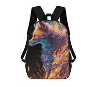sinyumoney Flaming Wolf Artwork -7 Kids Backpacks Children Bag,Anime Bag,Large Capacity Kids Backpack, 3D Printed Children's,Student Schoolbag,Kids Boys Girls School Bag 17inch