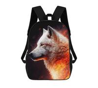 sinyumoney Flaming Wolf Portrait Backpack School Rucksack Casual Daypacks School Work Travel Bag for Men/Women 17inch