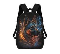 sinyumoney Flaming Wolf Spirit Art Print School Backpack Fashion Stationery Backpack Waterproof Casual Daypacks for Camping Outdoor Adventures And Daily Travel 17inch