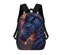 sinyumoney Flaming Zebra Art Print -1 School Bags School Secondary High School College Backpack Travel for Boys/Girls/Teenagers 17inch