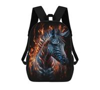 sinyumoney Flaming Zebra Art Print -2 Kids Backpack, Backpack School Bag, Backpacks Kids School 3D Printed School Bags for Elementary And Middle School Students Teens Birthday Gift 17inch