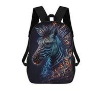 sinyumoney Flaming Zebra Art Print -3 School Bags School Secondary High School College Backpack Travel for Boys/Girls/Teenagers 17inch